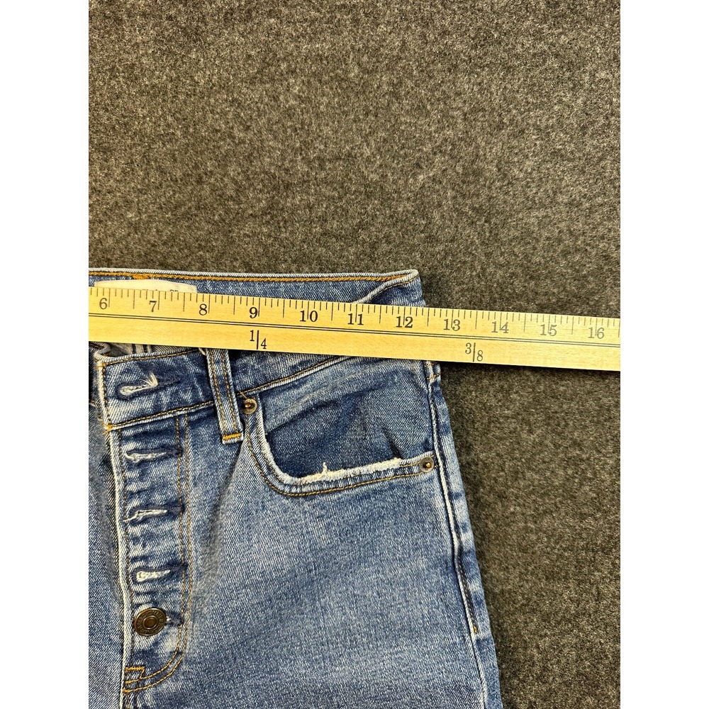 Abercrombie & Fitch The Mom High Rise Jeans Light Wash Blue Denim 25 0 Short - Picture 5 of 8